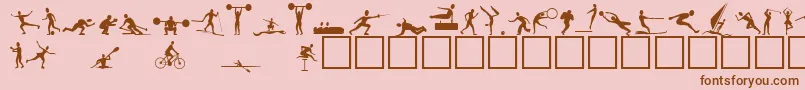 Athletes Font – Brown Fonts on Pink Background