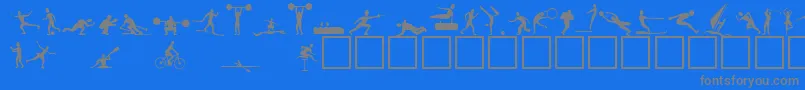 Athletes Font – Gray Fonts on Blue Background