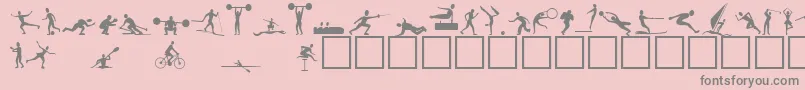 フォントAthletes – ピンクの背景に灰色の文字