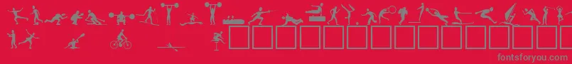 Athletes Font – Gray Fonts on Red Background