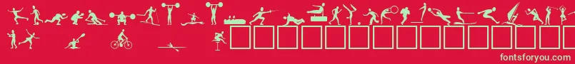 フォントAthletes – 赤い背景に緑の文字