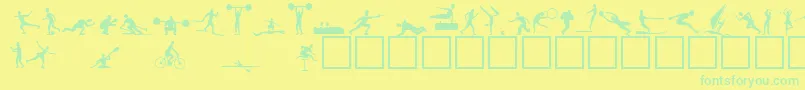 Athletes Font – Green Fonts on Yellow Background