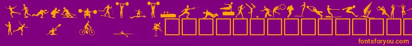 Athletes Font – Orange Fonts on Purple Background