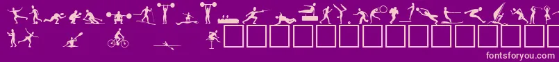Athletes Font – Pink Fonts on Purple Background