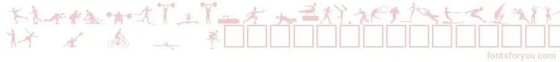 Athletes Font – Pink Fonts on White Background