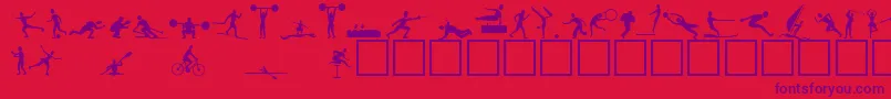 Athletes Font – Purple Fonts on Red Background