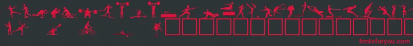 Athletes Font – Red Fonts on Black Background