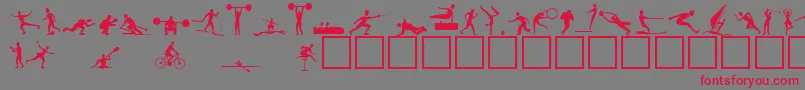 Athletes Font – Red Fonts on Gray Background