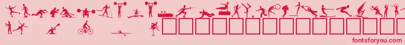Fonte Athletes – fontes vermelhas em um fundo rosa