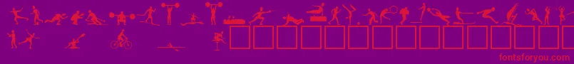 Athletes Font – Red Fonts on Purple Background