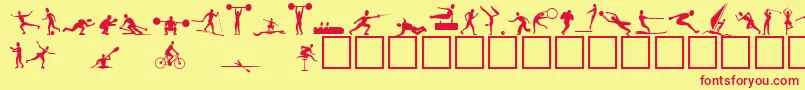 Athletes Font – Red Fonts on Yellow Background