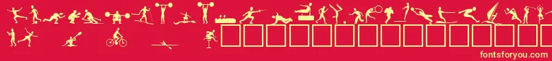 Athletes Font – Yellow Fonts on Red Background