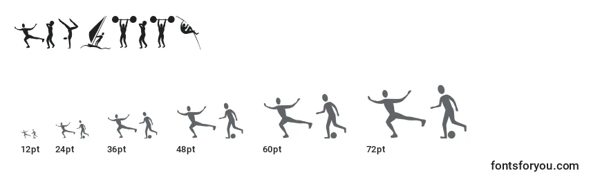 Größen der Schriftart Athletes (120180)