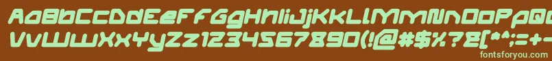 Шрифт ATHLETIC Bold Italic – зелёные шрифты на коричневом фоне