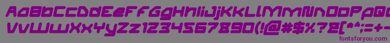 フォントATHLETIC Bold Italic – 紫色のフォント、灰色の背景