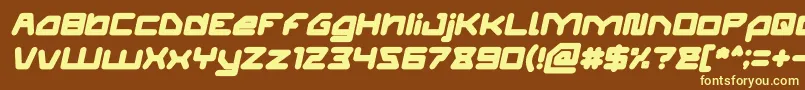 ATHLETIC Bold Italic-fontti – keltaiset fontit ruskealla taustalla