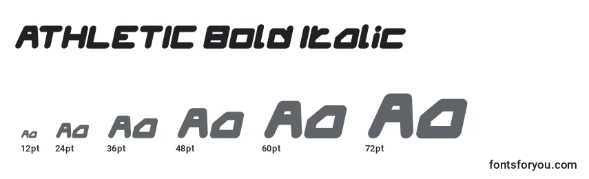 Tamanhos de fonte ATHLETIC Bold Italic