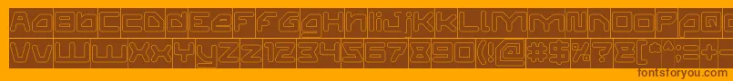 ATHLETIC Hollow Inverse Font – Brown Fonts on Orange Background