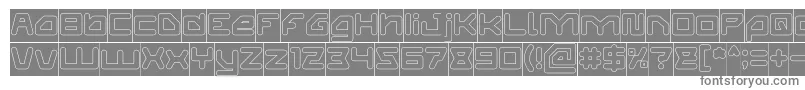 ATHLETIC Hollow Inverse-fontti – harmaat kirjasimet valkoisella taustalla