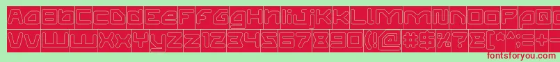 ATHLETIC Hollow Inverse Font – Red Fonts on Green Background