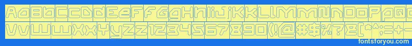 ATHLETIC Hollow Inverse Font – Yellow Fonts on Blue Background