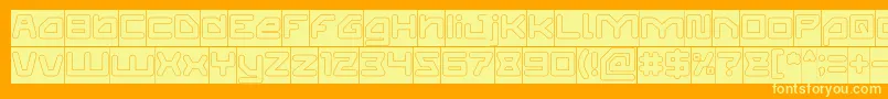 ATHLETIC Hollow Inverse Font – Yellow Fonts on Orange Background