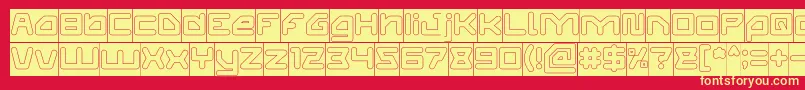 ATHLETIC Hollow Inverse Font – Yellow Fonts on Red Background