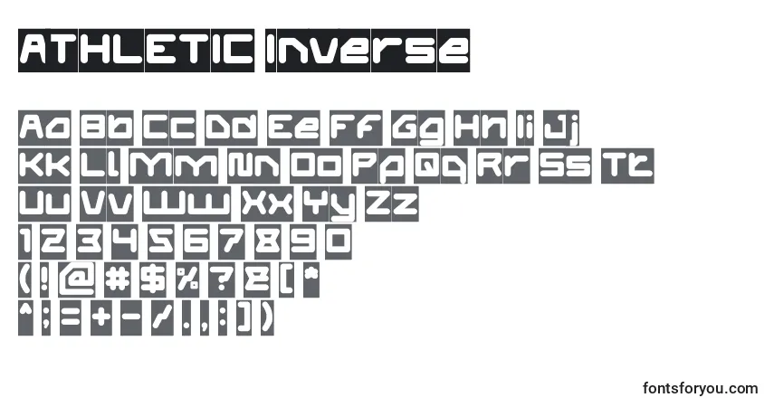 ATHLETIC Inverse-fontti – aakkoset, numerot, erikoismerkit