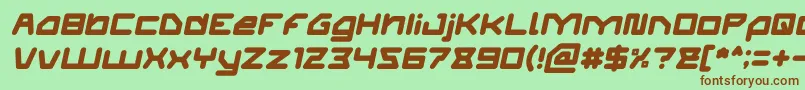 Police ATHLETIC Italic – polices brunes sur fond vert
