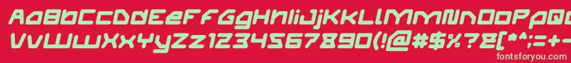 フォントATHLETIC Italic – 赤い背景に緑の文字