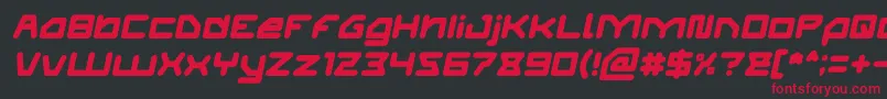 フォントATHLETIC Italic – 黒い背景に赤い文字