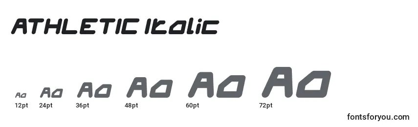 Tamaños de fuente ATHLETIC Italic