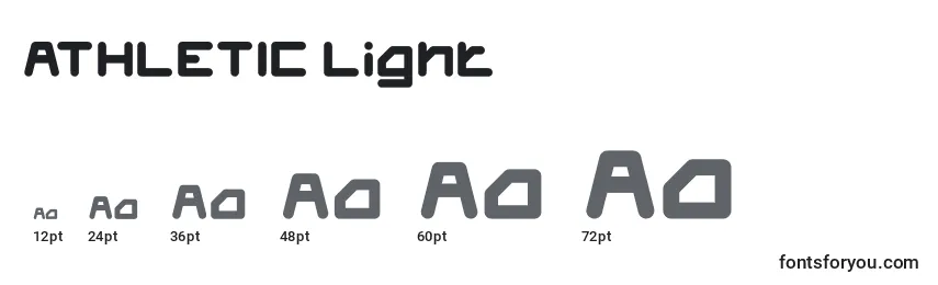 Größen der Schriftart ATHLETIC Light