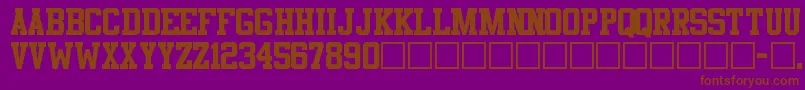 Athletic Font – Brown Fonts on Purple Background