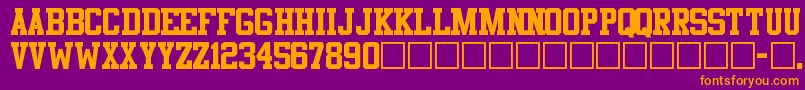 Athletic Font – Orange Fonts on Purple Background