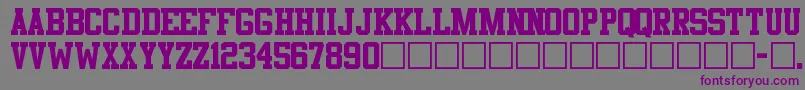 Athletic Font – Purple Fonts on Gray Background