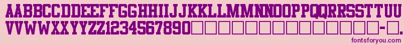 Athletic-fontti – violetit fontit vaaleanpunaisella taustalla