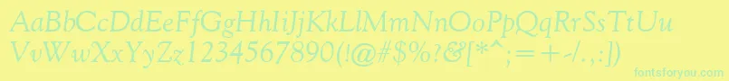 FilcoOldeStyleItalic Font – Green Fonts on Yellow Background