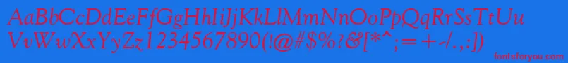 FilcoOldeStyleItalic Font – Red Fonts on Blue Background
