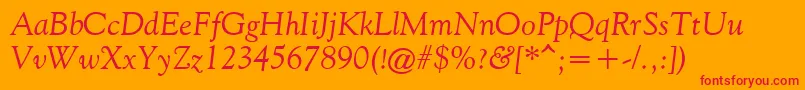 FilcoOldeStyleItalic Font – Red Fonts on Orange Background