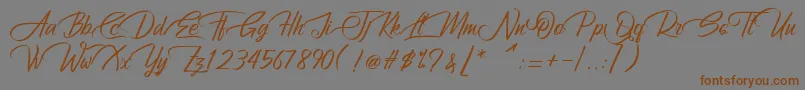 Athum Thin Font – Brown Fonts on Gray Background
