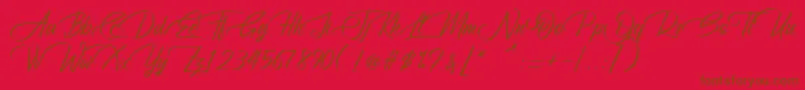 Athum Thin Font – Brown Fonts on Red Background