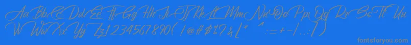 Athum Thin-Schriftart – Graue Schriften auf blauem Hintergrund