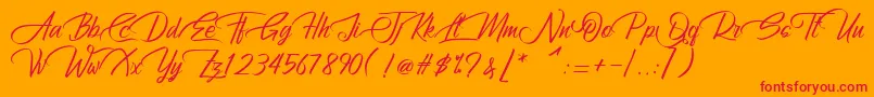 Athum Thin Font – Red Fonts on Orange Background