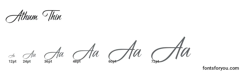 Athum Thin Font Sizes