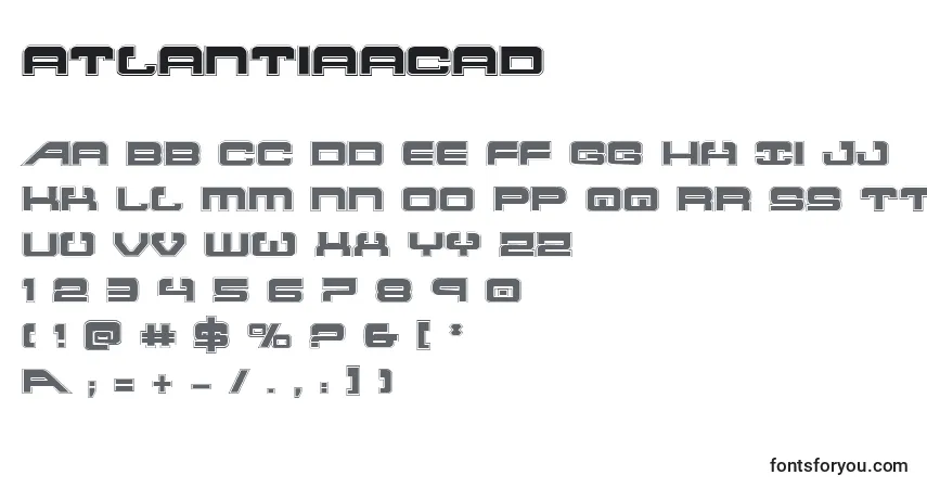 Fuente Atlantiaacad - alfabeto, números, caracteres especiales