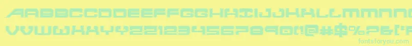 atlantiaacadフォントについての詳細 フォントatlantiaacad – 黄色い背景に緑の文字