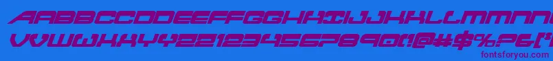 atlantiaboldital-Schriftart – Violette Schriften auf blauem Hintergrund