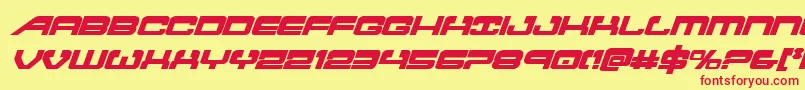 atlantiaboldital Font – Red Fonts on Yellow Background