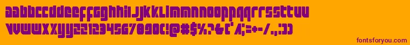 Czcionka Exoplanetcond – fioletowe czcionki na pomarańczowym tle